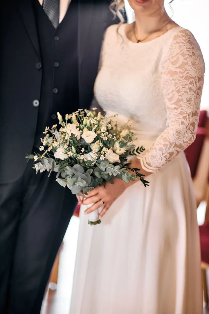 Brautstrauß Detailfoto nach der Trauung